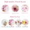 AOWDIAO 60 Pcs Flower Peel and Stick Wall Decals Watercolor Vinyl Peony Floral and Leaves Wall Stickers Pastel Flower Decor for Girls Bedroom Nursery Classroom Living Room